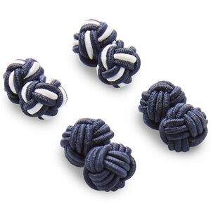 New - Perry Ellis Portfolio Men's Silk Knot Cufflinks in Navy